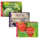 Buy Aroma Treasures Fruit Facial Kits Combo (Watermelon, Strawberry & Blackcurrant kit), 75 gm - Purplle