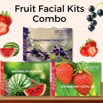 Buy Aroma Treasures Fruit Facial Kits Combo (Watermelon, Strawberry & Blackcurrant kit), 75 gm - Purplle