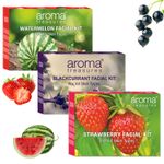Buy Aroma Treasures Fruit Facial Kits Combo (Watermelon, Strawberry & Blackcurrant kit), 75 gm - Purplle