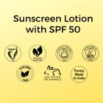 Buy Aroma Treasures Sunscreen Lotion with SPF 50 | Water-resistant | UVA/UVB protection, Infused Lavender, Chamomile & Vetivert | Easy-to-apply for all skin types, face & body | SPF 50 | (100 gm) - Purplle