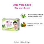 Buy ROSA Transparent Aloevera Bathing Bar 100 gm I With Tea Tree Oil I Pack of 6, Unisex - Purplle