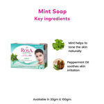 Buy ROSA Transparent Mint Bathing Bar 100 gm I With Pappermint Oil I Pack of 6, Unisex - Purplle