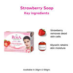 Buy ROSA Transparent Strawberry Bathing Bar 100 gm I With Glycerin I Pack of 6, Unisex - Purplle