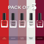 Buy FACES CANADA Ultime Pro Splash Mini Nail Polish Combo Pack of 5 | Floral Dream + White O White + Marooned + Hot Paprika + Midnight | 25 ml | Quick-Drying | High Shine | Chip-Resistant | Long Lasting - Purplle