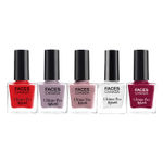 Buy FACES CANADA Ultime Pro Splash Mini Nail Polish Combo Pack of 5 | Floral Dream + White O White + Marooned + Hot Paprika + Midnight | 25 ml | Quick-Drying | High Shine | Chip-Resistant | Long Lasting - Purplle