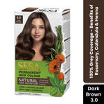 Buy SESA Dark Brown Hair Colour For Women and Men Long Lasting Natural Shiny Smooth Hair with Rosemary, Calendula and Heena, 100% Grey Coverage - Dark Brown 118 ml - Purplle