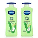 Buy Vaseline Aloe Fresh Body Lotion 24 HR Long Lasting Moisturisation with Aloe Vera extract (600 ml) Pack of 2 - Purplle