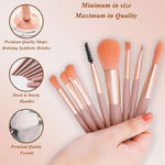 Buy MeSkin Eight pcs Classy Mini Makeup Brush Set with Storage Pouch (Available in asorted colors) Pack of 8 - Purplle