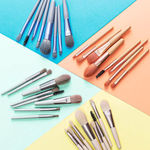 Buy MeSkin Eight pcs Classy Mini Makeup Brush Set with Storage Pouch (Available in asorted colors) Pack of 8 - Purplle