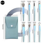 Buy MeSkin Eight pcs Classy Mini Makeup Brush Set with Storage Pouch (Available in asorted colors) Pack of 8 - Purplle