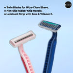 Buy Meskin Twin Blade Unisex Body Razor with Anti-Slip Grip Pack of 5 Pink - Purplle