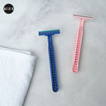 Buy Meskin Twin Blade Unisex Body Razor with Anti-Slip Grip Pack of 5 Pink - Purplle