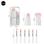 Buy MeSkin Travel Makeup Brushes Set: 8-in-1 Mini Foundation Brush, Portable Face Powder Brush, Blush Concealers, Eye Makeup Brushes, Puff Sponge with Organizers and Storage Boxes (White) - Purplle