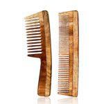 Buy Nat Habit Oil Treated Kacchi Neem Handmade Wooden Comb - Dual + Wide Tooth Combo - Combo of 2 - Purplle