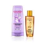Buy L'Oreal Paris Ultimate Hair Moisture and Shine Duo 2 (Hyaluron Moisture 72H Moisture Shampoo (340 ml), Extraordinary Oil Serum (30 ml)) - Purplle