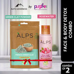 Buy Alps Goodness Face & Body Detox Combo with 100% Natural Rose Water (100 ml) & French Green Clay Powder (50 gm) - Purplle