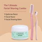 Buy Carmesi Women's Facial Hair Removal Combo | 1 Facial Razor, 1 Eyebrow Razor, 1 Facial Shaving Balm | Instant & Painless Hair Removal | For Eyebrows, Upper Lip, Forehead, Peach Fuzz, Chin and Sideburns - Combo of 2 - Purplle