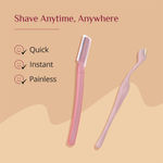 Buy Carmesi Women's Facial Hair Removal Combo | 1 Facial Razor, 1 Eyebrow Razor, 1 Facial Shaving Balm | Instant & Painless Hair Removal | For Eyebrows, Upper Lip, Forehead, Peach Fuzz, Chin and Sideburns - Combo of 2 - Purplle