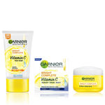 Buy Garnier Vitamin C Bright Complete AM PM Routine: Facewash (150h) + Day Cream (45 gm) + Night Creme (40 gm) - Purplle