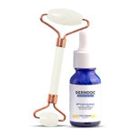 Buy Dermdoc x Purplle Face Serum & Jade Roller combo | DERMDOC by Purplle 10% Niacinamide Face Serum (15 ml) | Purplle Face Sculpting Transparent White Roller - Purplle