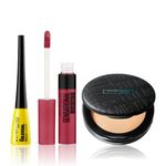 Buy Maybelline NewYork Chic & Charming Essentials Kit 1 |Fit Me Compact 128 (6g) | Fit Me Liquid Foundation 128(18ml) | Colossal Mascara Black (10 g) |Colossal Eyeliner Black(3g) |Sensational Liquid Lipstick 24 Touch Of Spice (7 ml) - Purplle