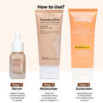 Buy mCaffeine Kombucha skin csms routine ( serum + moisturizer + sunscreen) Combo of 3 - Purplle