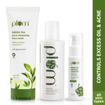 Buy Plum Green Tea CTM Kit (Face Wash 100 ml + Toner 200 ml + Mattifying Moisturiser 50 ml) - Purplle