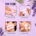 Buy Hilary Rhoda One Go Facial Wax Strips | Ready-To-Use Facial Wax Strips | Painless Hair Removal | With 2 Finish Wipes | 20 Strips (Lavender -Shade 2 ) - Purplle