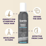 Buy Sanfe Painless & Detan Hair Removal Spray Cream - 112 ml | For Chest, Back, Legs, Arms & UnderArm | Removes Hair in 10 Minutes with Skin Detan | Contains charcoal, For all skin types - Purplle