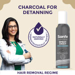 Buy Sanfe Painless & Detan Hair Removal Spray Cream - 112 ml | For Chest, Back, Legs, Arms & UnderArm | Removes Hair in 10 Minutes with Skin Detan | Contains charcoal, For all skin types - Purplle