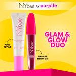Buy NY BAE Glow & Glam Duo (18.5 gm) | Strobe Cream - Pink Topaz | Glowing Korean Skin | Velvet Mousse Lipstick - Badass Berry 02 | Transferproof & Smudgeproof Lipstick | Makeup Kit - Combo of 2 - Purplle