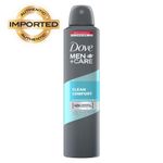 Buy Dove Men+Care Clean Comfort Dry Spray Antiperspirant Deodorant (250 ml) - Purplle