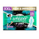 Buy Whisper Bindazzz Nights XXL Sanitary Pads Upto 0% Leaks All Night Long (30 pads) - Purplle