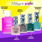 Buy NY Bae Color Rush Nail Paint Set + Remover - Electric Teal 11 | Chip Resistant | Acetone Free | Long Lasting | Quick Dry | Glossy Gel Nail Paint Combo (5.6 ml*4) + Nail Polish Remover (30 ml) - Purplle