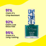 Buy NY Bae Color Rush Nail Paint Set + Remover - Electric Teal 11 | Chip Resistant | Acetone Free | Long Lasting | Quick Dry | Glossy Gel Nail Paint Combo (5.6 ml*4) + Nail Polish Remover (30 ml) - Purplle