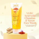 Buy VLCC Natural Fairness Double Action Chandan & Kesar Facewash (100 ml) - Purplle