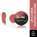 Buy Swiss Beauty Select Lip And Cheek Cushion Creamy Mousse with Vitamin E | 12 Hours Stay | with Lip Brush |2 Vogue Rose 4.5 gm - Purplle