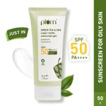 Buy Plum Green Tea & Zinc Super-Matte Sunscreen Gel | SPF 50 PA ++++, Formulated For Oily Skin | Protects & Controls Oil | Lightweight Gel Texture | No White Cast & Non-sticky | With Hybrid Filters |Fragrance-Free | 100% Vegan | 50 gm - Purplle
