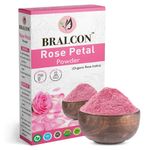 Buy BRALCON Organic Rose Petal Powder - 100 gm | Rosa indica for Facial & Skin Care| 100% Pure & Natural Rose Powder for Tanning & Glowing Skin| Skin Whitening Face Pack | Face Mask - Purplle