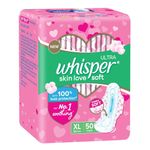 Buy Whisper Ultra Soft Sanitary Pads - 50 Pieces (XL) - Purplle