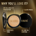 Buy Lakme Ultimate Glam Compact, Skin Lightening Compact Powder with Vitamin B3, Beige Honey,8 gms - Purplle