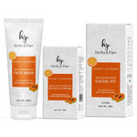 Buy Herbs & Pure Skin Lightening Facial Kit, Face Wash & Face Bleach With Vitamin C & Glutathione For Illumination Glowing Skin With Magic Sheet Mask And Disposable Head Cap|No Sulphates Unisex(203 gm_Pack Of 3) - Purplle