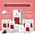 Buy Herbs & Pure Deep Moisturising Facial Kit ( 60 gm)& Bleach (43 gm)With Hyaluronic Acid & Red Grapes for Dark spots Reduction|6 Steps Skin Care|With Magic Sheet Mask & Disposable Head Cap Pack of 2 - Purplle