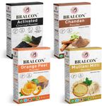 Buy BRALCON Activated Charcoal, Chandan, Orange, Multani Mitti Powder Combo-400 gm(100 gm x 4 Pack) for all Skin Types for Face & hairs in seperate Packaging - Purplle