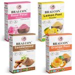 Buy BRALCON Rose Petal, Sandalwood, Orange, Lemon Peel Powder Combo- 400 gm(100 gm x 4 Pack) for face & Skin - Purplle