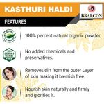 Buy BRALCON Organic Kasturi Haldi, Chandan Powder Combo- 200 gm(100 gm x 2 Pack) | sandalwood powder for face pack| amba haldi powder for Face seperate packaging - Purplle