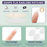 Buy Sanfe Invisible Earlobe Patches For Pierced Ears Perfect For Torn & Stretched Piercings Ear Lobes 10 Pc - Purplle