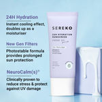Buy Sereko Sunscreen SPF 50 PA++++ Creme Gel with Zero White Cast for Even Toned & Glowing Skin 24hrs Hydration, Quick Absorbing & Non-Greasy | UVA+UVB & Blue Light Protection (50 ml) - Purplle