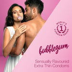 Buy Durex Extra Thin Bubblegum Flavoured Condoms For Men - 12 Count - Purplle