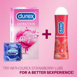 Buy Durex Extra Thin Bubblegum Flavoured Condoms For Men - 12 Count - Purplle